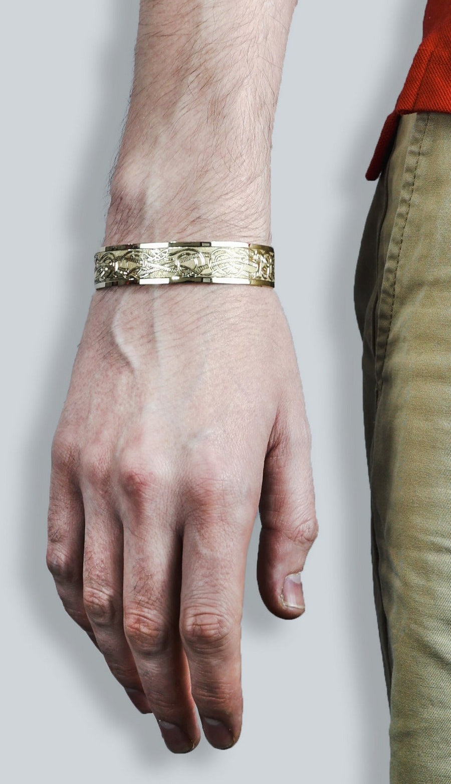 14ct Yellow Gold Gents Cuff Bracelet