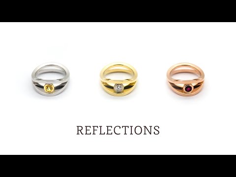 18ct Gold Ruby, Sapphire and Diamond Rings "Reflections"